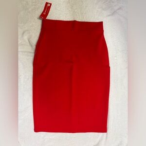 Red Pencil Skirt - Classic High-Waist Women's Skirt
